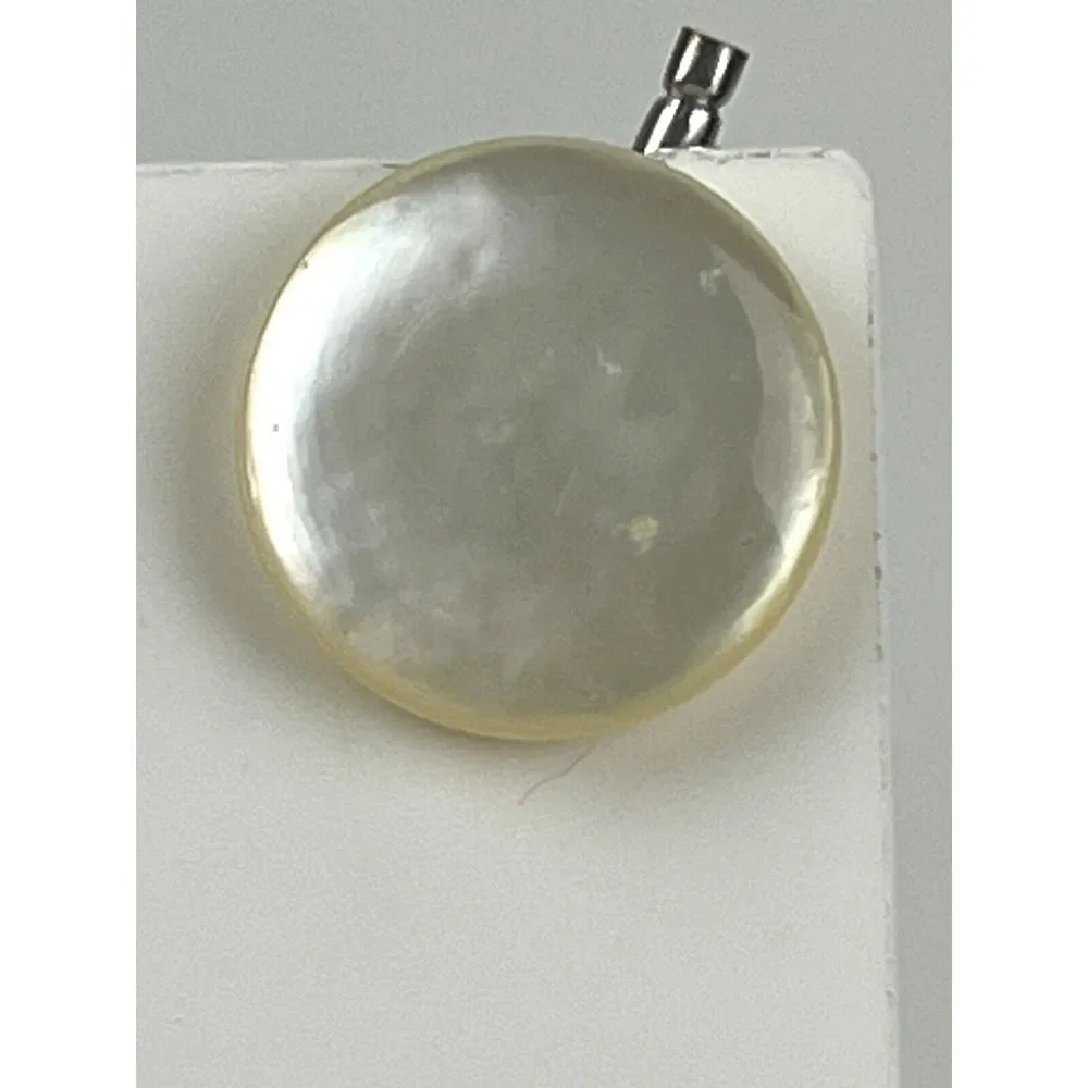 Vintage Men's Round Pearly White Button Toggle Cufflinks Cuff Links  .50